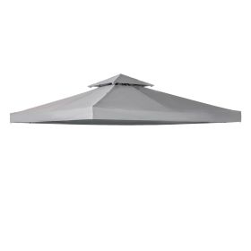 10' x 10' Gazebo Canopy Top Replacement, for 2 Tier Outdoor Canopy UV Cover Pavilion Garden Patio Outdoor, Light Grey (TOP ONLY)