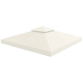 10' x 10' Gazebo Replacement Canopy 2 Tier Top UV Cover Pavilion Garden Patio Outdoor Cream White (TOP ONLY)