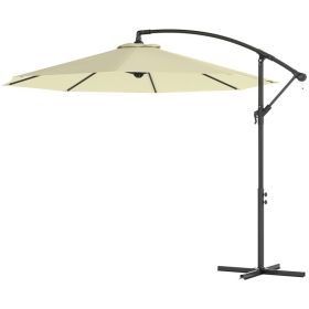 umb10 Cantilever Tilt Offset Patio Umbrella W UV & Water Safe Material & Cross Base Weight Not Included, Beige (Option: Beige)