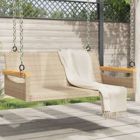 Patio Swing Bench Beige (Color: Beige)
