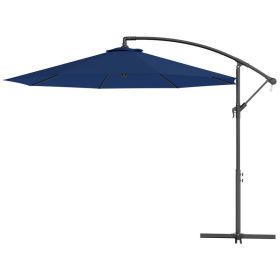 10 Ft Navy Blue Cantilever Patio Umbrella With UV Protection and Tilt Mechanism (Option: Navy Blue)